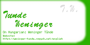tunde weninger business card